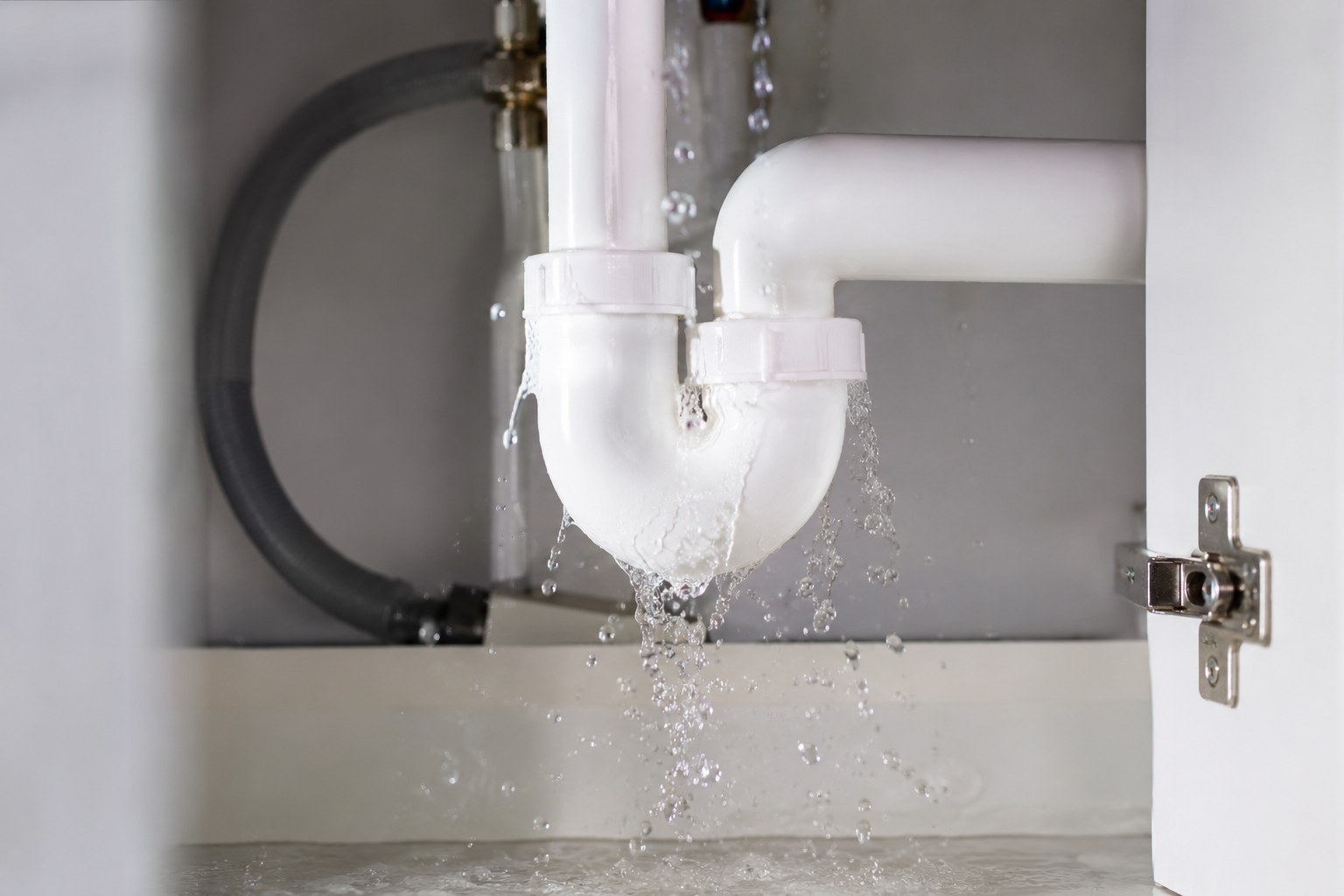 Plumber fixing a sink
