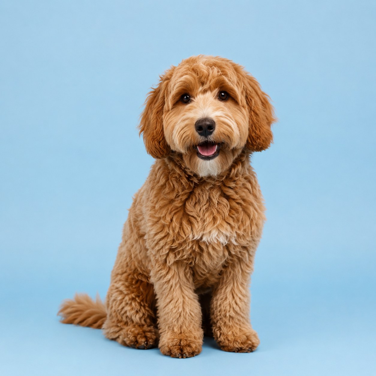 Dog photography blue background