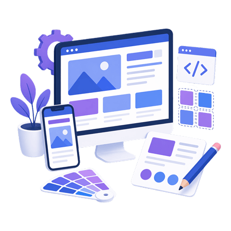 Professional website design and build illustration