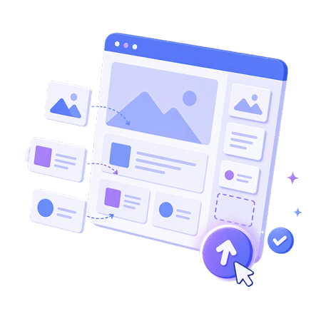 Simple website content publishing illustration