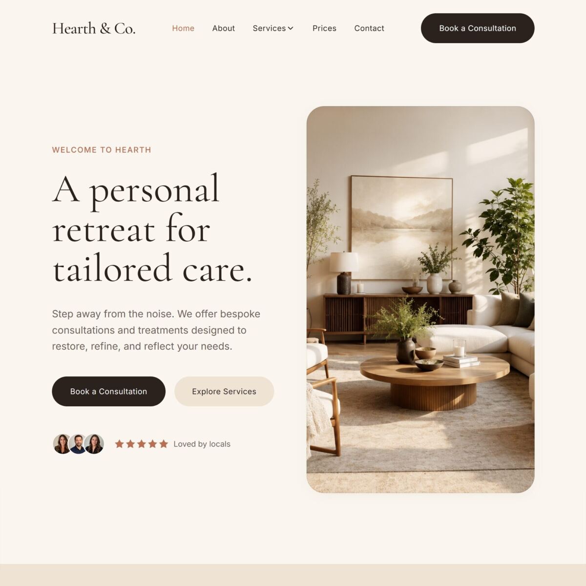 Screenshot of the Digiweave Hearth website design
