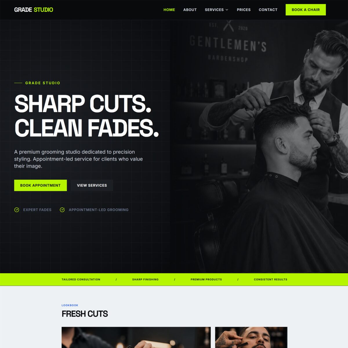Screenshot of the Digiweave Grade website design