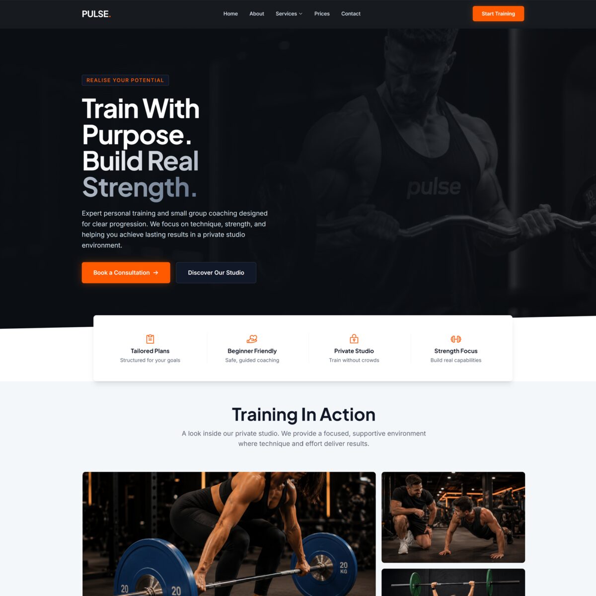 Screenshot of the Digiweave Pulse website design